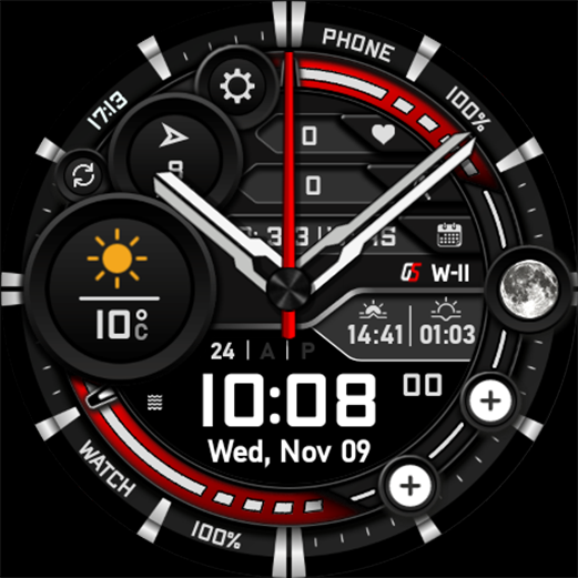 GS Weather ۱۱ Hybrid Watchface - عکس برنامه موبایلی اندروید