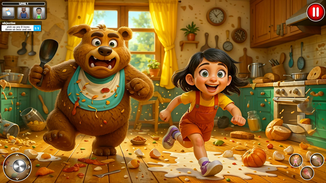 Funny Girl vs the bear Pranks - Gameplay image of android game