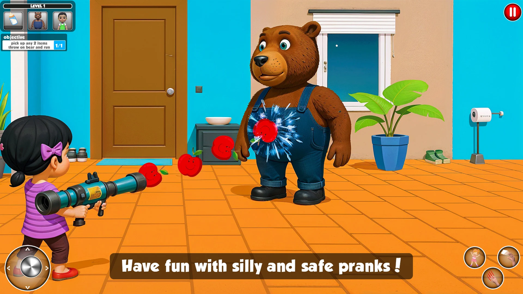 Funny Girl vs the bear Pranks - Gameplay image of android game