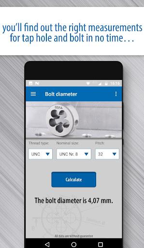 Thread calculator - Image screenshot of android app