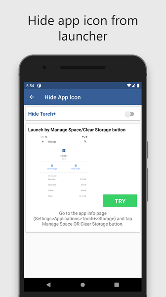 Torch Vault Flashlight - Hide - Image screenshot of android app