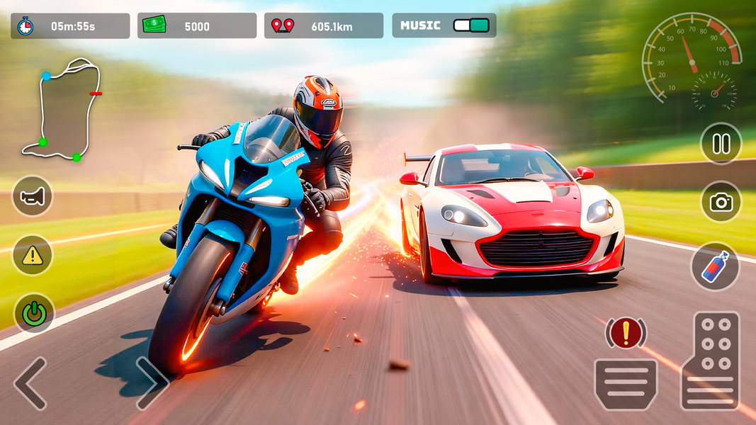 TurboX: Moto & Car Racing Game - Gameplay image of android game