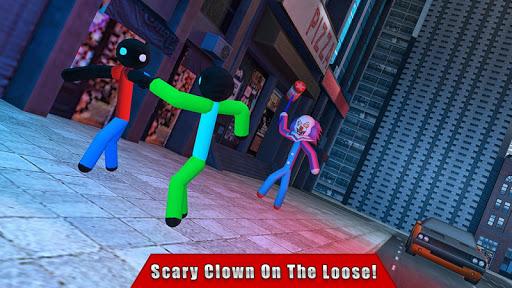 Scary Clown Stickman City Attack - Gameplay image of android game