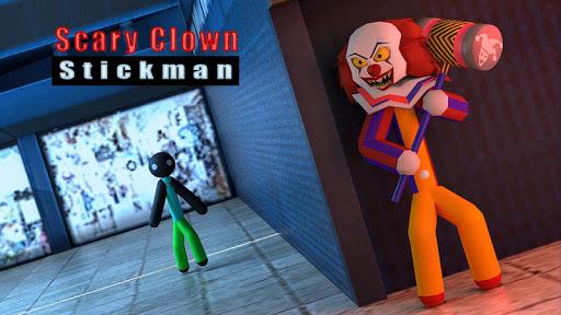 Scary Clown Stickman City Attack - Gameplay image of android game