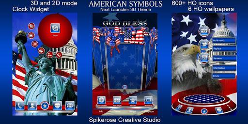 Free American Symbols 3D Next Launcher theme - عکس برنامه موبایلی اندروید