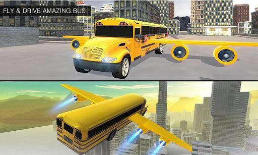 Flying School City Bus Sim 3D - Gameplay image of android game
