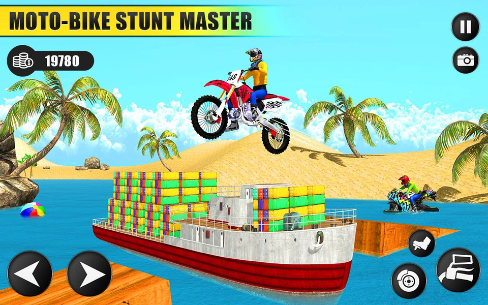 Motor Bike Water Surfer Games - Gameplay image of android game