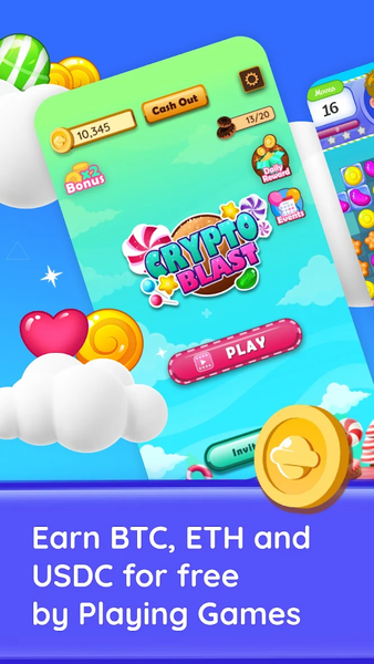 Crypto Blast - Earn BTC & DOGE - Gameplay image of android game