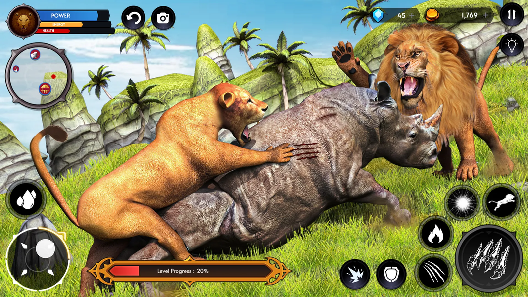 Lion Simulator Wild Lion Games - Gameplay image of android game