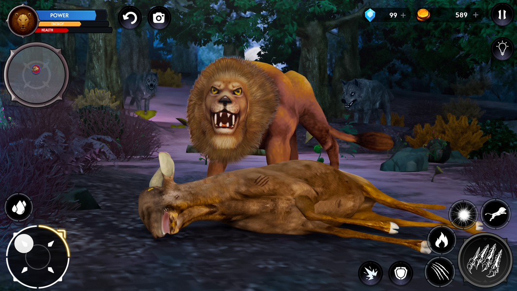 Lion Simulator Wild Lion Games - Gameplay image of android game