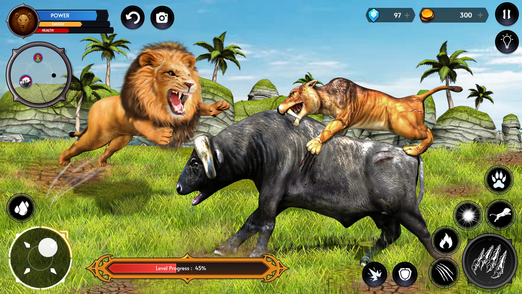 Lion Simulator Wild Lion Games - Gameplay image of android game