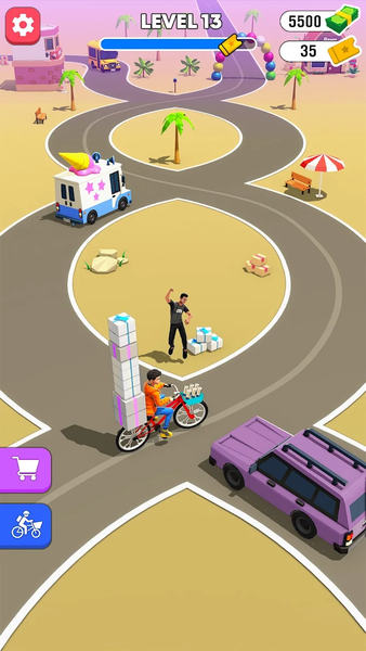 BMX Bike Ticket Delivery Game - Gameplay image of android game