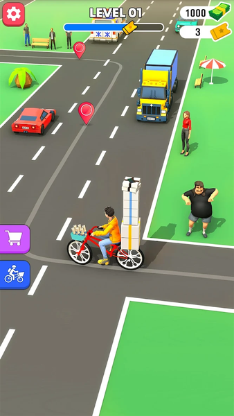 BMX Bike Ticket Delivery Game - Gameplay image of android game