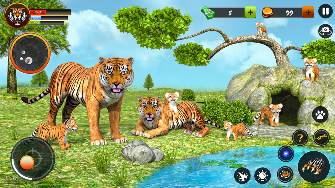 Tiger Games Wild Animal Games - Gameplay image of android game