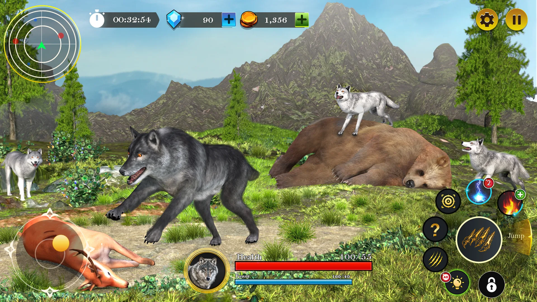 Wolf Games The Wolf Simulator - Gameplay image of android game