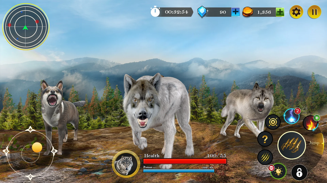 Wolf Games The Wolf Simulator - Gameplay image of android game