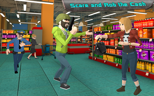 Supermarket Robbery Crime City Mafia Robbery Games - Gameplay image of android game