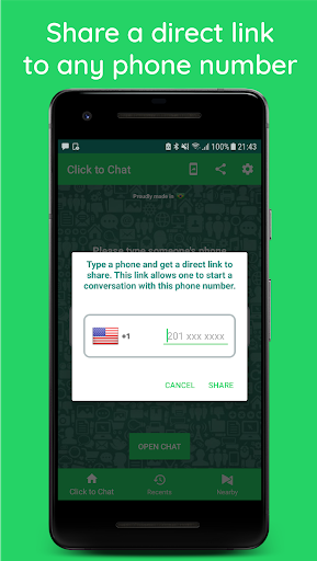 Click to Chat - Without Saving - Image screenshot of android app