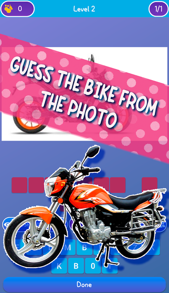 Guess the bike games - عکس بازی موبایلی اندروید