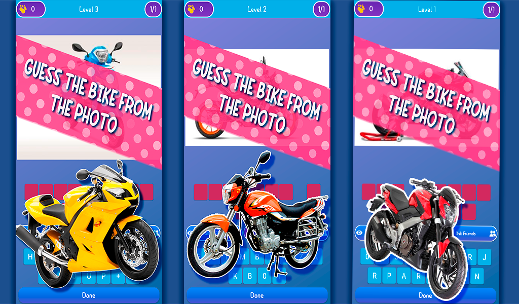 Guess the bike games - عکس بازی موبایلی اندروید