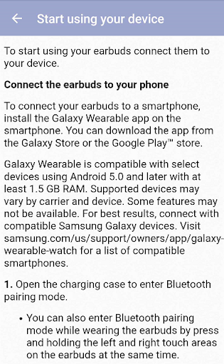Galaxy Buds Live Guide - Image screenshot of android app