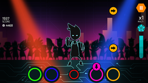 Dude Dancer: Rhythm Game with Dubstep & NewWave - Gameplay image of android game
