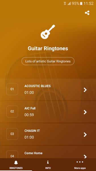 Guitar Ringtones - عکس برنامه موبایلی اندروید