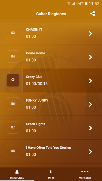 Guitar Ringtones - عکس برنامه موبایلی اندروید