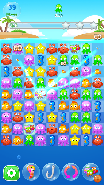 Happy Fish Ocean Match 3 Mania - Gameplay image of android game