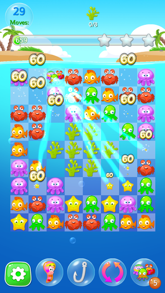 Happy Fish Ocean Match 3 Mania - Gameplay image of android game