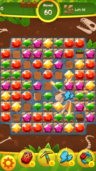 Jewels Jam: Puzzle World Dino - Gameplay image of android game