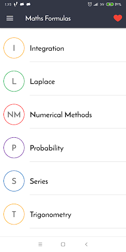 All-In-One Maths Formula Book - Image screenshot of android app