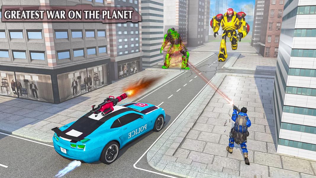 Police Flying Robot Car Game - عکس بازی موبایلی اندروید