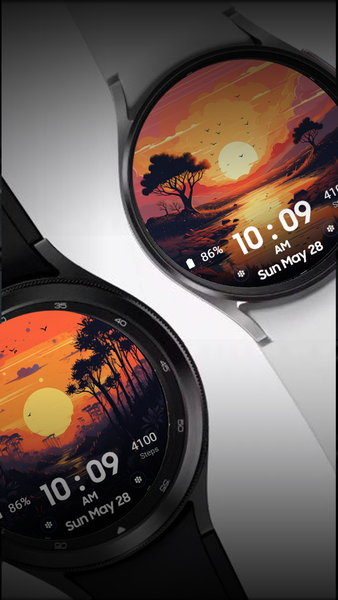 The Sunset Digital Watchface - Image screenshot of android app