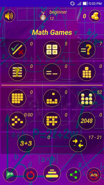 Math Games - math exercises an - Gameplay image of android game