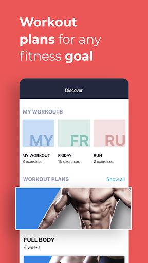 Gym & Home Workout, Personal Trainer Weightlifting - عکس برنامه موبایلی اندروید