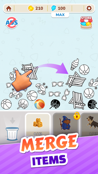 Capybara Puzzle: Sticker Merge - Gameplay image of android game