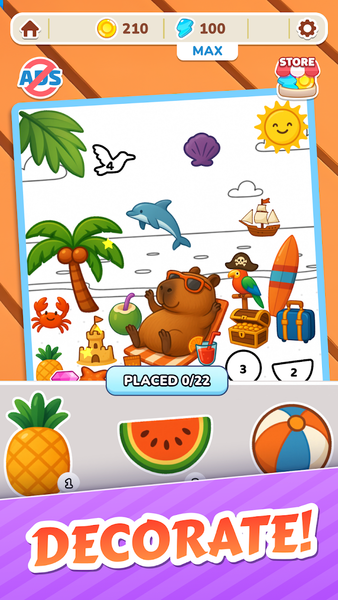 Capybara Puzzle: Sticker Merge - Gameplay image of android game