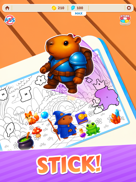 Capybara Puzzle: Sticker Merge - Gameplay image of android game