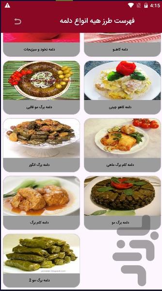 طرز تهیه انواع دلمه با آشپز باشی - Image screenshot of android app