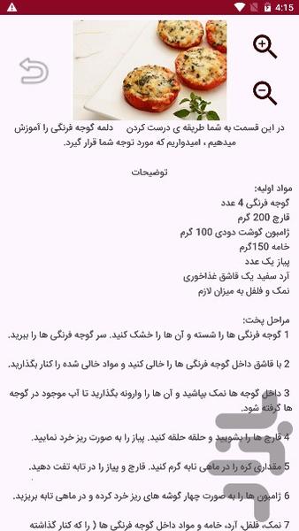 طرز تهیه انواع دلمه با آشپز باشی - Image screenshot of android app