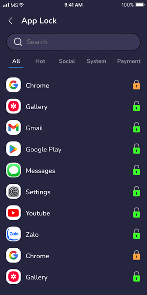 App Lock - Fingerprint Lock - عکس برنامه موبایلی اندروید
