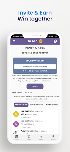 Gift Center - Earn Money &Gift - عکس برنامه موبایلی اندروید