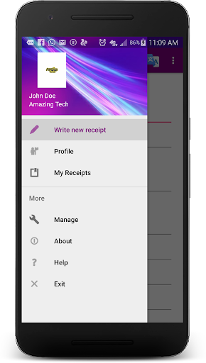 Teleprinter Receipt: Receipt G - Image screenshot of android app