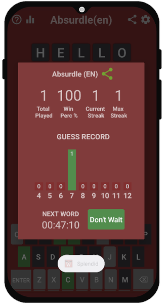 Absurdle - Gameplay image of android game