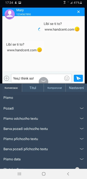 Handcent SMS Czech Language Pa - عکس برنامه موبایلی اندروید