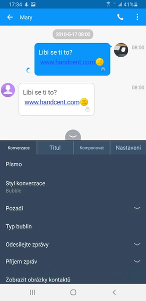 Handcent SMS Czech Language Pa - عکس برنامه موبایلی اندروید