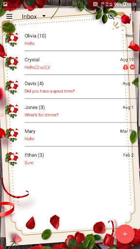 La vie en rose skin for Next SMS - عکس برنامه موبایلی اندروید