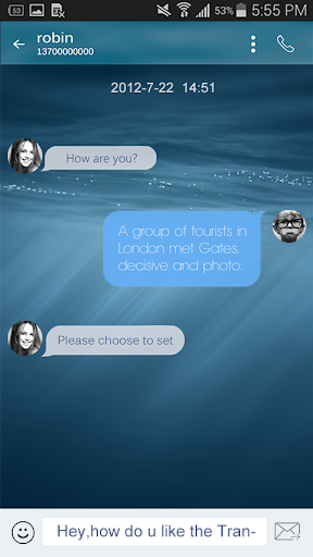 Handcent NextSMS Skin Style 8 - Image screenshot of android app
