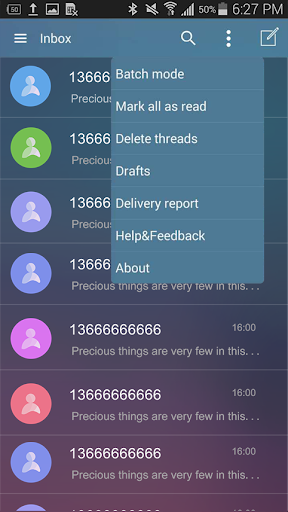 Handcent Next SMS Skin Purple - عکس برنامه موبایلی اندروید